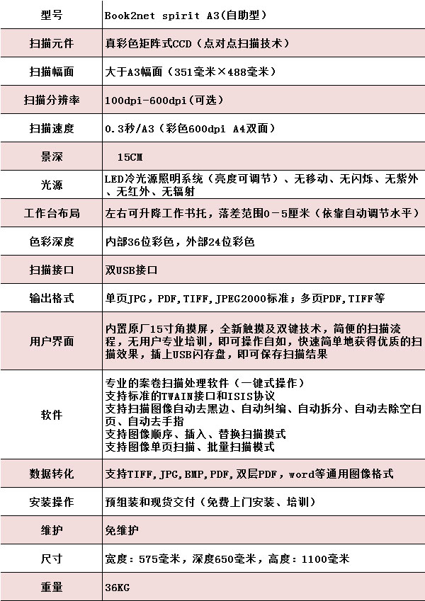 Book2net  spirit A3(自助型)非接觸式掃描儀